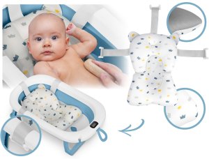 Wanienka dla dzieci, niemowląt z termometrem i wkładką  RK-287 biało-niebieska 11