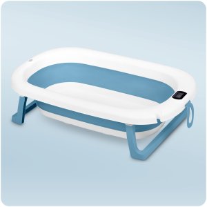 Wanienka dla dzieci, niemowląt z termometrem i wkładką  RK-287 biało-niebieska 3