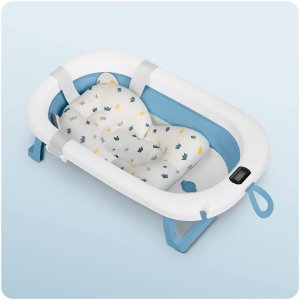 Wanienka dla dzieci, niemowląt z termometrem i wkładką  RK-287 biało-niebieska 6