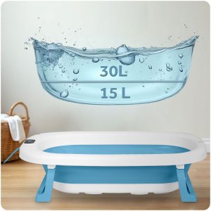 Wanienka dla dzieci, niemowląt z termometrem i wkładką  RK-287 biało-niebieska 10