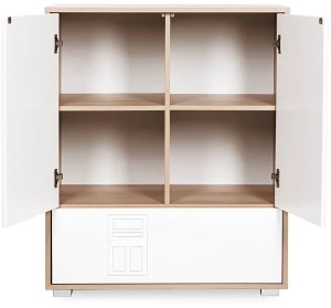Malys Group Komoda dla dzieci IDA 80 biała/buk LITTLE SKY 2
