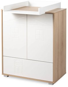 Malys Group Komoda dla dzieci IDA 80 biała/buk LITTLE SKY 3