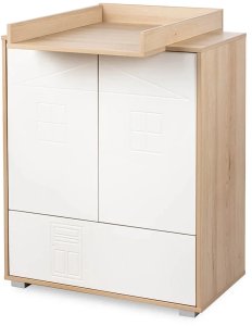 Malys Group Komoda dla dzieci IDA 80 biała/buk LITTLE SKY 4