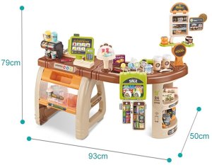 DUŻY SUPERMARKET SKLEPIK XXL SKLEP KASA WÓZEK STRAGAN DŹWIĘKI AKCESORIA 2