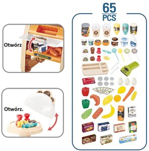 DUŻY SUPERMARKET SKLEPIK XXL SKLEP KASA WÓZEK STRAGAN DŹWIĘKI AKCESORIA 5