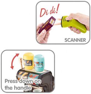 DUŻY SUPERMARKET SKLEPIK XXL SKLEP KASA WÓZEK STRAGAN DŹWIĘKI AKCESORIA 6