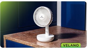 WENTYLATOR BIURKOWY AKUMULATOROWY WIATRAK BEZPRZEWODOWY STOŁOWY MAŁY CICHY 2