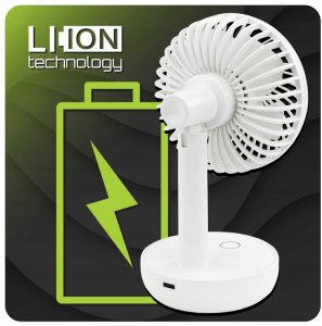 WENTYLATOR BIURKOWY AKUMULATOROWY WIATRAK BEZPRZEWODOWY STOŁOWY MAŁY CICHY 3