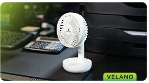 WENTYLATOR BIURKOWY AKUMULATOROWY WIATRAK BEZPRZEWODOWY STOŁOWY MAŁY CICHY 5