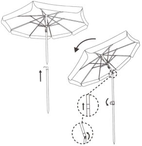 Parasol plażowy z pokrowcem, składany parasol do ogrodu, turkusowy UNIWERSALNY 14