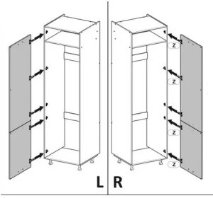 Szafka do zabudowy lodówki 60 VENTO DL-60/214 antracyt HALMAR 3
