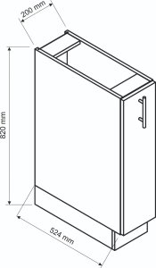 Szafka kuchenna stojąca CARGO 20 ADELE D20 biała mat z koszem STOLKAR 6
