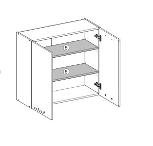 Szafka kuchenna wisząca 80 VENTO G-80/72 antracyt HALMAR 3