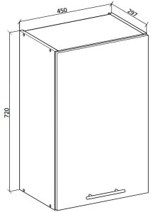 Szafka kuchenna wisząca 45 VENTO G-45/72 antracyt HALMAR 2