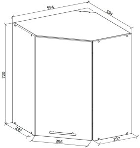 Szafka kuchenna narożna 60 VENTO GN-60/72 antracyt HALMAR 2