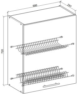 Szafka kuchenna wisząca z ociekaczem 60 VENTO GC-60/72 antracyt HALMAR 2