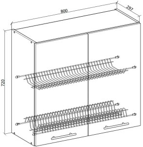 Szafka kuchenna wisząca z ociekaczem 80 VENTO GC-80/72 antracyt HALMAR 2