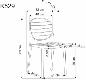 Krzesło K529 białe/beżowe z tworzywa PVC HALMAR 11