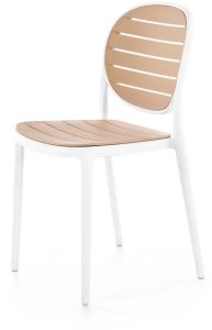 Krzesło K529 białe/beżowe z tworzywa PVC HALMAR 2