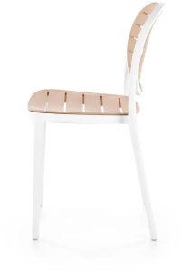 Krzesło K529 białe/beżowe z tworzywa PVC HALMAR 3