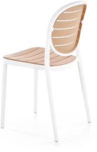 Krzesło K529 białe/beżowe z tworzywa PVC HALMAR 4