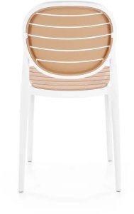 Krzesło K529 białe/beżowe z tworzywa PVC HALMAR 5