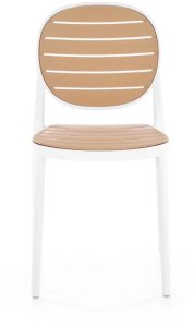 Krzesło K529 białe/beżowe z tworzywa PVC HALMAR 6