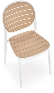 Krzesło K529 białe/beżowe z tworzywa PVC HALMAR 7