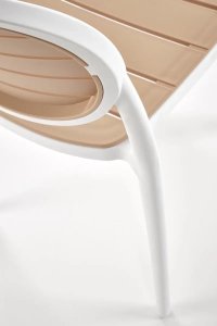 Krzesło K529 białe/beżowe z tworzywa PVC HALMAR 8