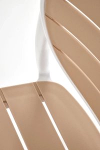Krzesło K529 białe/beżowe z tworzywa PVC HALMAR 10