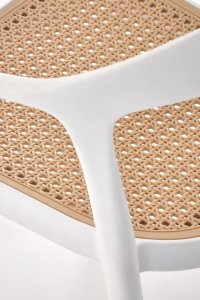 Krzesło K530 białe/beżowe z tworzywa PVC HALMAR 11