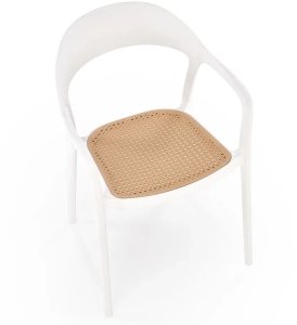 Krzesło K530 białe/beżowe z tworzywa PVC HALMAR 12