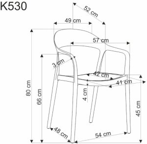 Krzesło K530 białe/beżowe z tworzywa PVC HALMAR 13