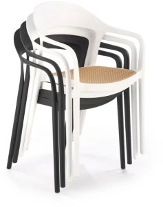 Krzesło K530 białe/beżowe z tworzywa PVC HALMAR 2