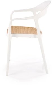 Krzesło K530 białe/beżowe z tworzywa PVC HALMAR 3