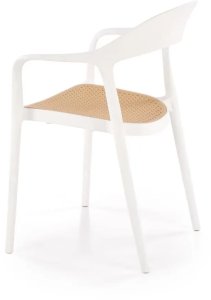 Krzesło K530 białe/beżowe z tworzywa PVC HALMAR 4