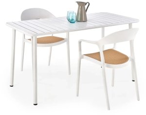 Krzesło K530 białe/beżowe z tworzywa PVC HALMAR 5