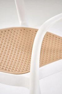 Krzesło K530 białe/beżowe z tworzywa PVC HALMAR 7