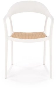 Krzesło K530 białe/beżowe z tworzywa PVC HALMAR 8