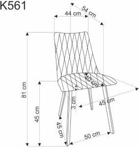 Krzesło tapicerowane K561 musztardowe HALMAR 11