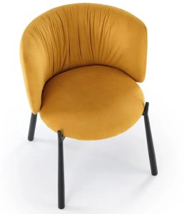 Halmar Krzesło tapicerowane K531 VELVET musztardowe HALMAR 7