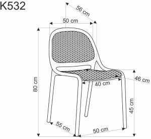 Krzesło K532 białe z tworzywa PVC HALMAR 13