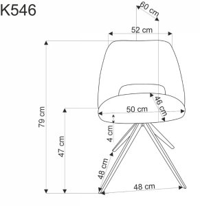 Krzesło tapicerowane K546 musztardowe obracane HALMAR 9