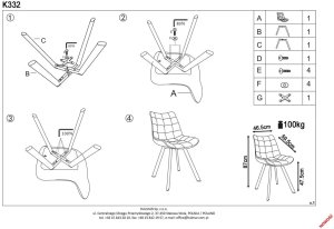 Krzesło tapicerowane K332 VELVET turkusowe HALMAR 11
