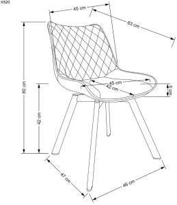 Krzesło tapicerowane K520 VELVET cynamonowe obracane HALMAR 15