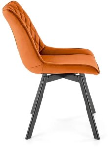 Krzesło tapicerowane K520 VELVET cynamonowe obracane HALMAR 3