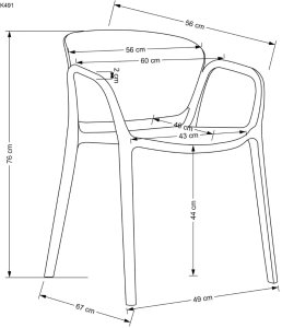 Krzesło K491 musztardowe HALMAR 12