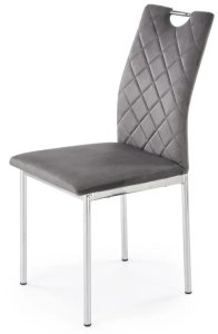 Krzesło tapicerowane K578 VELVET szare HALMAR 1