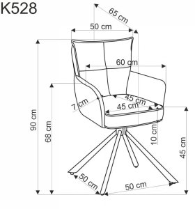 Krzesło tapicerowane K528 cappuccino obracane HALMAR 13