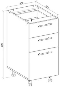 Szafka kuchenna stojąca 40 VENTO D3S-40/82 dąb miodowy HALMAR 2